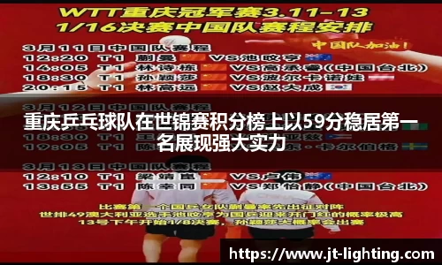 重庆乒乓球队在世锦赛积分榜上以59分稳居第一名展现强大实力
