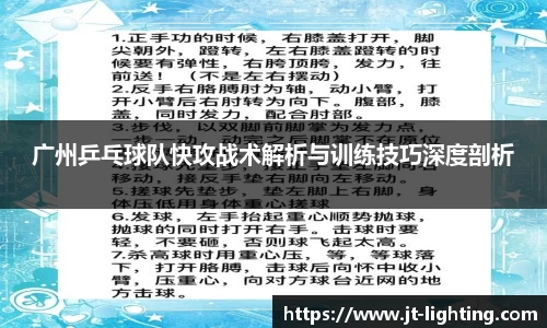 广州乒乓球队快攻战术解析与训练技巧深度剖析